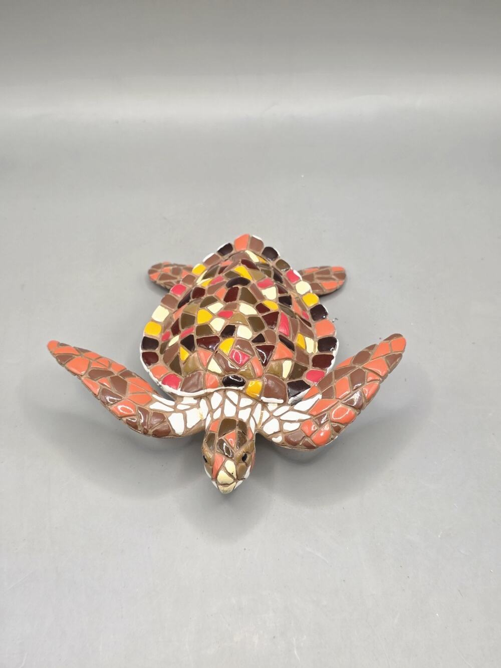 Authentic Barcino Designs Mosaic Sea Turtle Figurine Spain Gaudi Art Brown